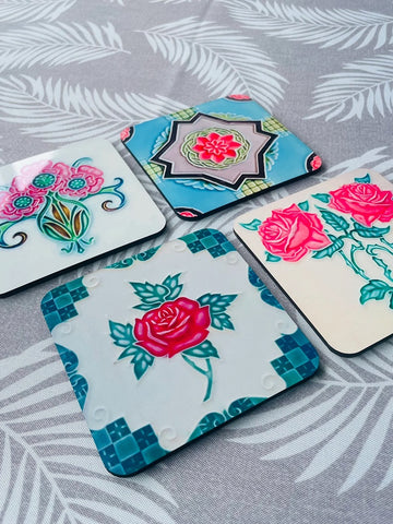 TCA - Peranakan Tiles Motifs Coaster Set