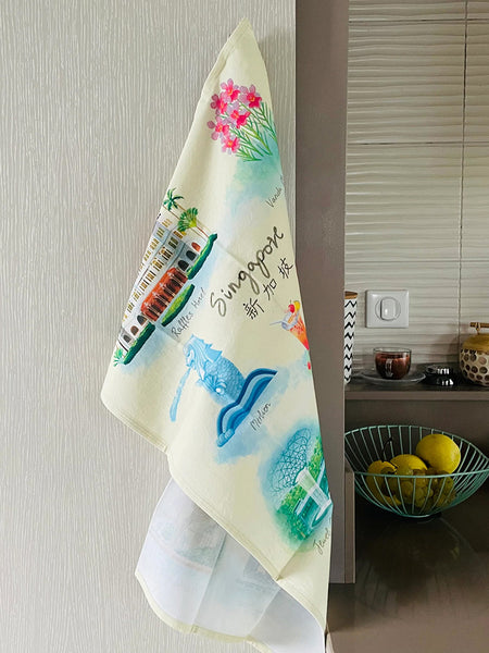 TCA - Singapore Icons Tea Towel