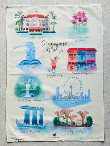 TCA - Singapore Icons Tea Towel