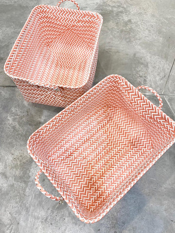 BLUEBLUESEA - Borg - Orange Weaved Storage Basket