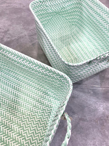 BLUEBLUESEA - Bmint - Mint Weaved Storage Basket