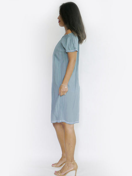 RISAIA - Dress Jasmine - Sky Blue