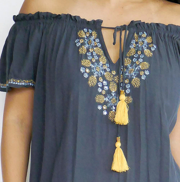 RISAIA - Dress Jasmine - Steel Grey