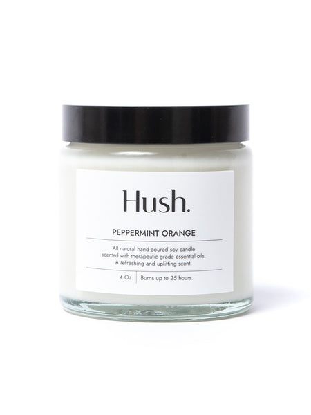 Hush Candle - Peppermint Orange Essential Oil Candle