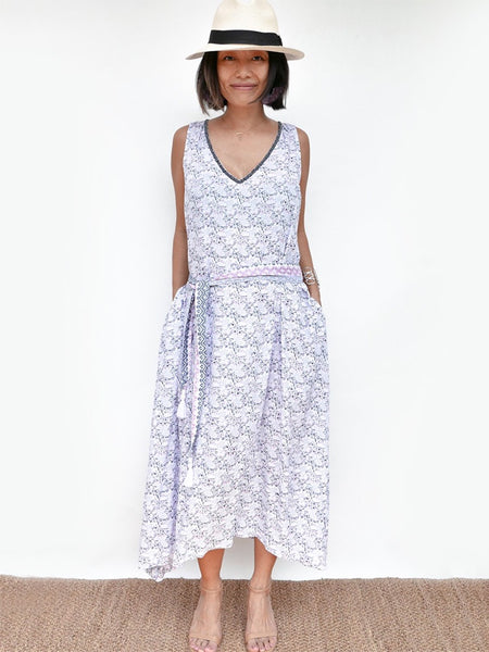 RISAIA - Dress Wien V-Neck Floral Blush