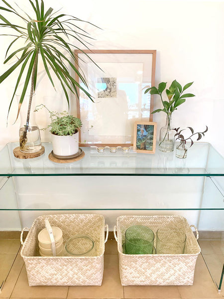 BLUEBLUESEA - Bcream - Cream Weaved Storage Basket