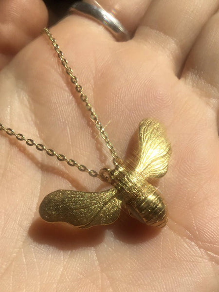 Julia Felicia - GILDED BRASS Magic of the Bee Talisman Necklace with Australian Opals (JF65MBNGB)
