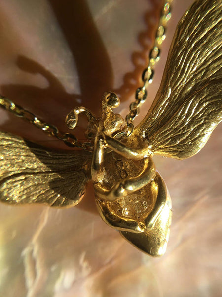 Julia Felicia - GILDED BRASS Magic of the Bee Talisman Necklace with Australian Opals (JF65MBNGB)