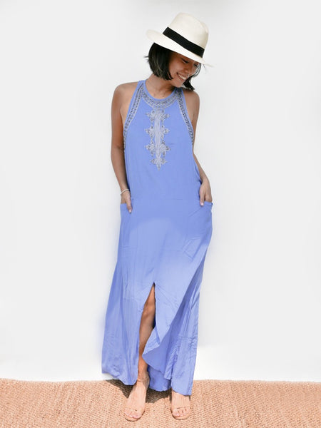 RISAIA - Dress Nesso Sky Blue (With Tassel Belt)