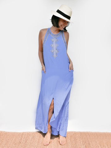 RISAIA - Dress Nesso Sky Blue (With Tassel Belt)