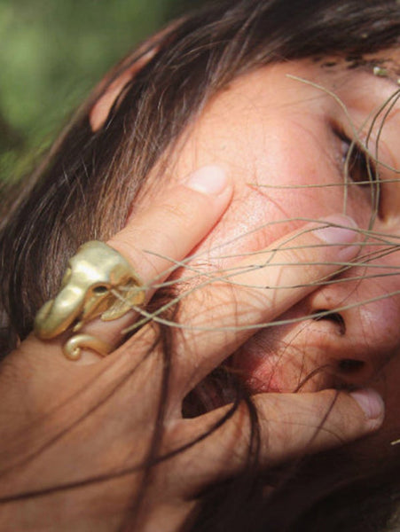 Julia Felicia - BRASS Elephant Power Talisman Ring (JF65EPRB)