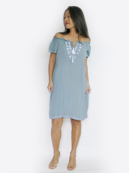 RISAIA - Dress Jasmine - Sky Blue