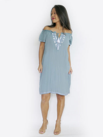RISAIA - Dress Jasmine - Sky Blue
