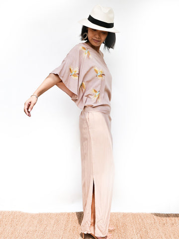 RISAIA - Dress Hera Toga Dusty Rose (With Tassel Belt)