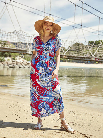 Indii Breeze - Dress Mia (Red Tropical)