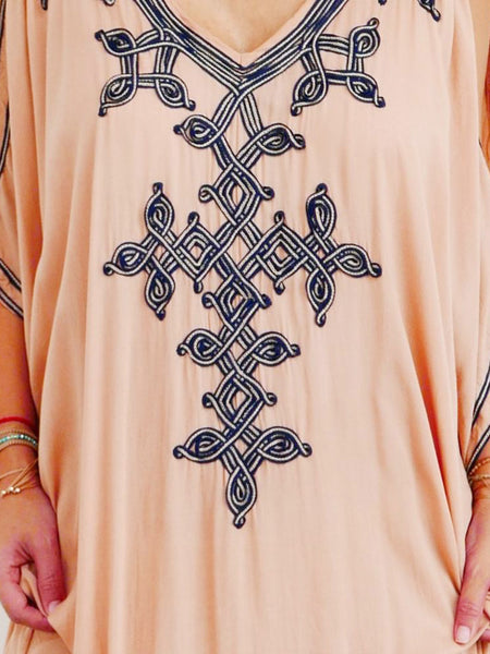 RISAIA - Dress Saffron Dusty Rose (With Tassel Belt)