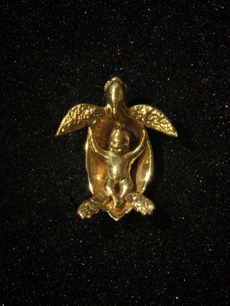 Julia Felicia - BRASS Secret of the Turtle Talisman Pendant (JF65STTPB)