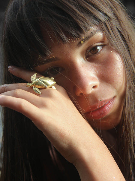 Julia Felicia - BRASS Secret of the Turtle Talisman Pendant (JF65STTPB)