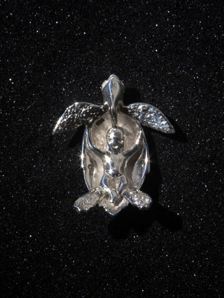 Julia Felicia - SILVER Secret of the Turtle Talisman Necklace (JF65STTNS)