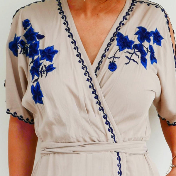 RISAIA - Vera Wrap Dress Desert