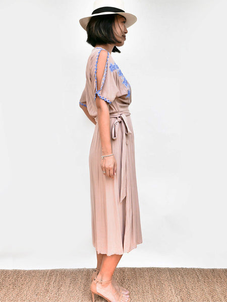 RISAIA - Vera Wrap Dress Dusty Rose