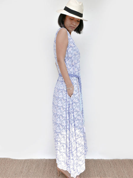 RISAIA - Dress Wien V-Neck Coral Blue